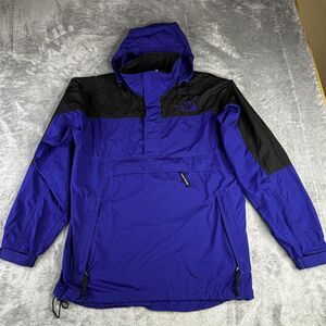 North Face Pullover Jacket Mens Medium Blue Black Stow‎ Pocket Hooded Outdoors